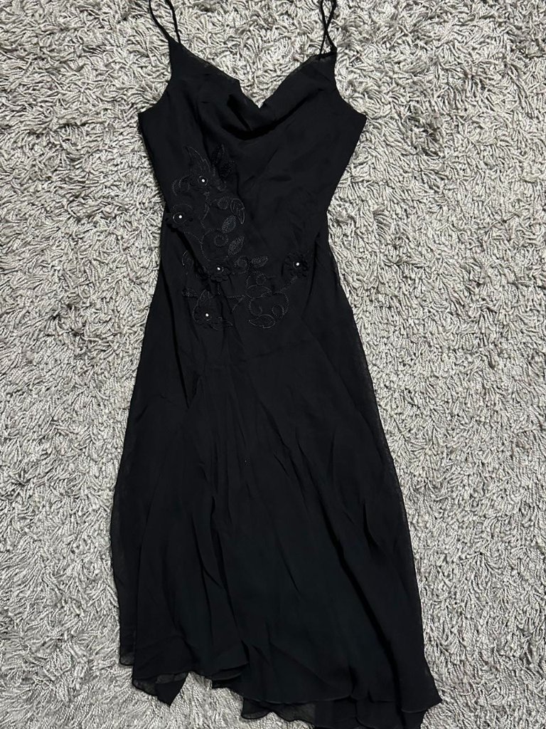 Y2k Vintage Forever 21 Fairy Mermaid Core Baby Black Midi Dress Size S